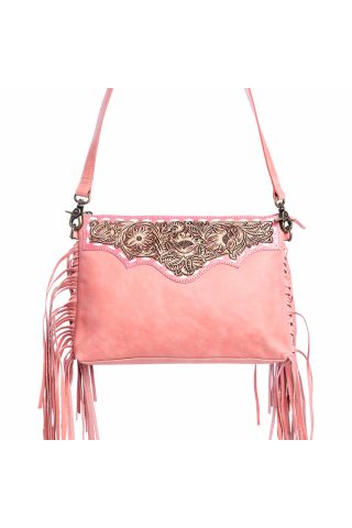 Chaparral Ridge Hand-Tooled Bag in Pink