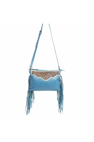 Chaparral Ridge Hand-Tooled Bag in River Blue