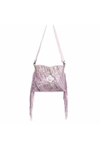 Silver Rose Trail Leather & Hairon Bag