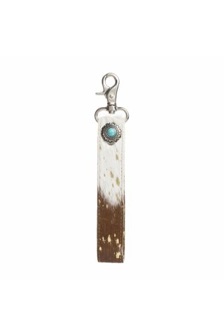 Concho Delight Key Fob in Brown & White