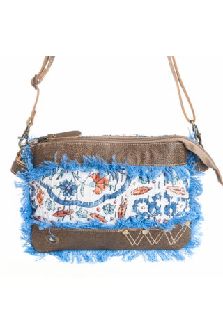 Whispers of azure wildflowers  Small Crossbody Bag