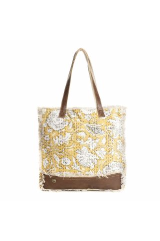 Golden Prairie Leaf Tote Bag