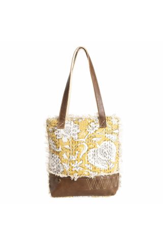 Golden Prairie Leaf Mini Tote Bag