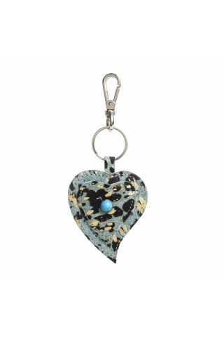 Heart's Love Key Fob in Turquoise