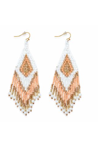 Lifesong Beaded Earrings in White