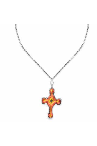 Flames of Faith Cross Necklace