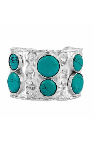 Brilliant Cabochon Cuff Bracelet