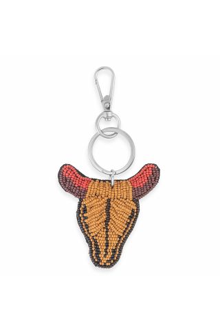 Beaded Steer Key Fob