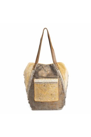 Golden Rise Paisley Tote Bag