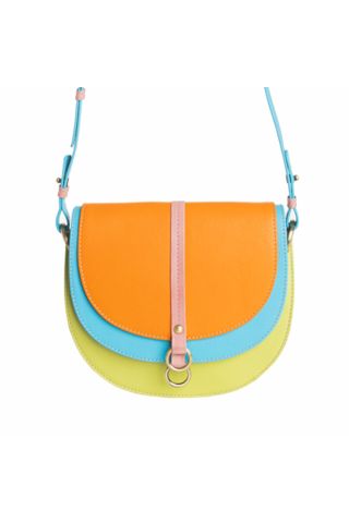 Color Point Half Moon Shoulder Bag