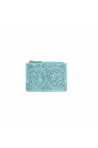 Bloom on the Range Credit Card Wallet in Turquoise