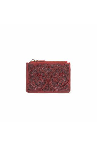 Bloom on the Range Credit Card Wallet in Scarlet