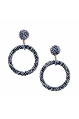 Grey-dangled hoops