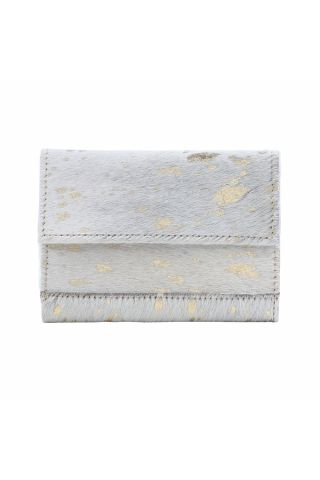 GOLDEN MARBLE LEATHER AND HAIRON WALLET