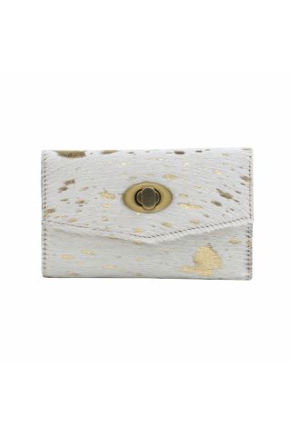 GOLD INDULGENCE LEATHER AND HAIRON WALLET