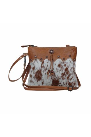 Ornate brown Leather & Hair On Bag