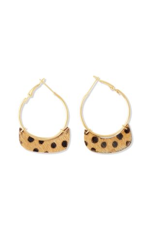 BEIGE POLKA EARRING