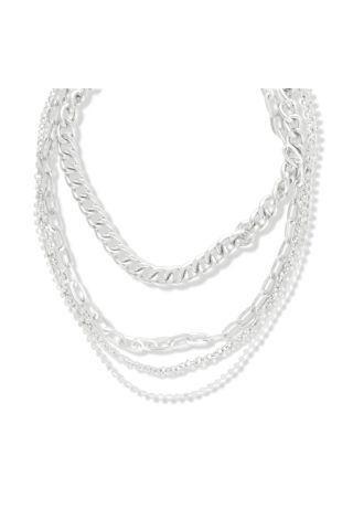 SNAZZY SILVER LAYERED NECKLACE 