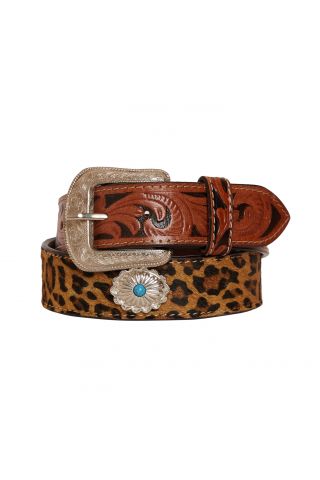fanciful Hand-Tooled
Leather Belt