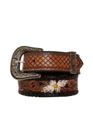 Checkered brown 
Hand-Tooled 
Leather Belt