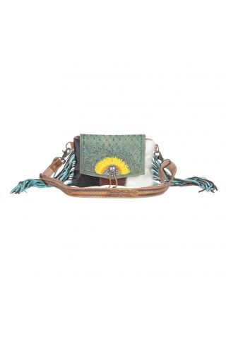 Peacock's Feather Hand-Tooled Bag