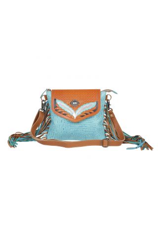 Blue Wings Hand-Tooled Bag