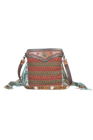 Accenting hues Hand-Tooled Bag