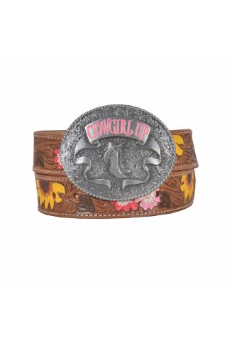 Bouquet Hand-Tooled Leather Belt