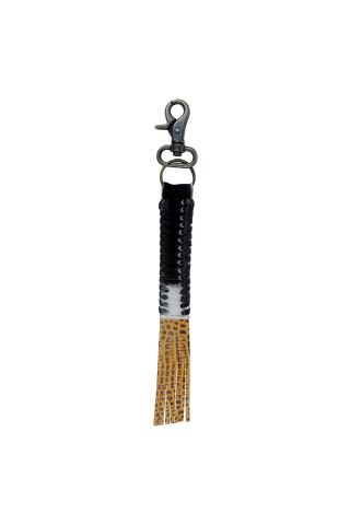 Striped leather Key fob