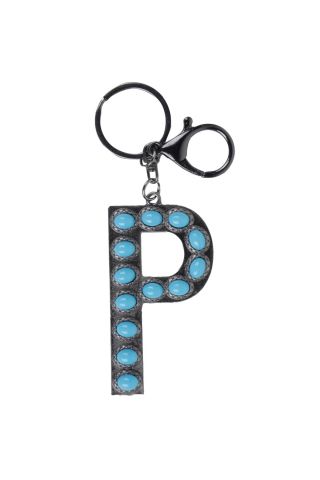 P Turquoise Stone Keychain