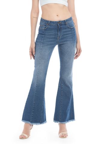Viviana Front Stitch Accent Flared Jeans
