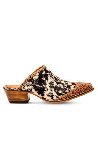 Heely Western Hand-Tooled Mules