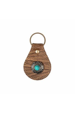 Concho Varied Leather Key Fob