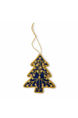 Jeweled Christmas Tree Ornament in Royal Blue