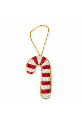 Candy Cane Beaded Ornament