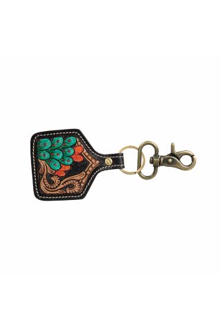 Prairie Grasslands Hand-Tooled  Key Fob