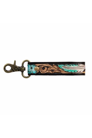 Canyon Feather Hand-Tooled  Key Fob