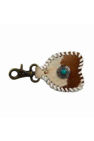 Barstow Stitched Hairon Hide Key Fob