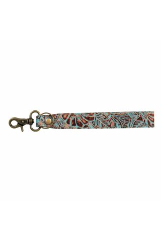 Pathflower Trail Hand-Tooled Key Fob