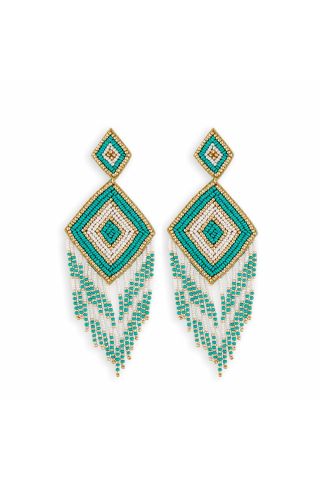 Draped Dreamcatcher Beaded Earrings