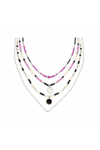 Merry Magenta Layered Necklace