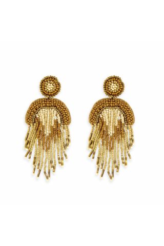 Folklore Embrace Beaded Earrings in Wheat