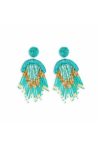 Folklore Embrace Beaded Earrings in Turquoise