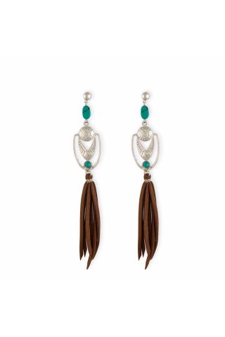 Phoenix Crest Tassled Earrings