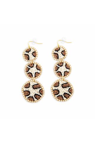 Crouching Leopard Beaded Earrings