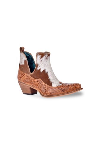 Frisco Hacienda Hair-on Hide & Hand-tooled Boots