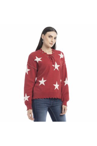 Paige Stars Frilled Hem Sweater