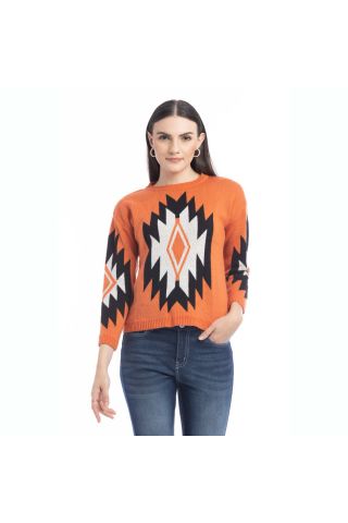 Rosemary Plains Geometric Print Sweater