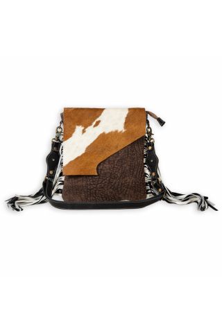 Stratford Trail Fringed Concealed-Carry Bag in Brown & White