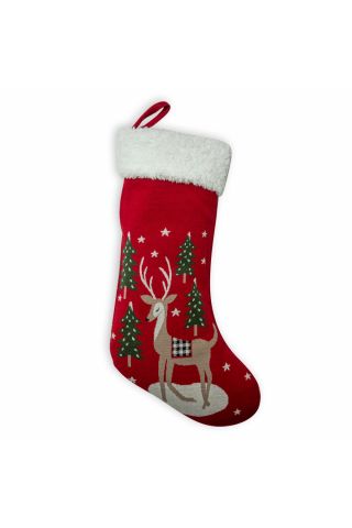 Happy Holiday Reindeer Stocking